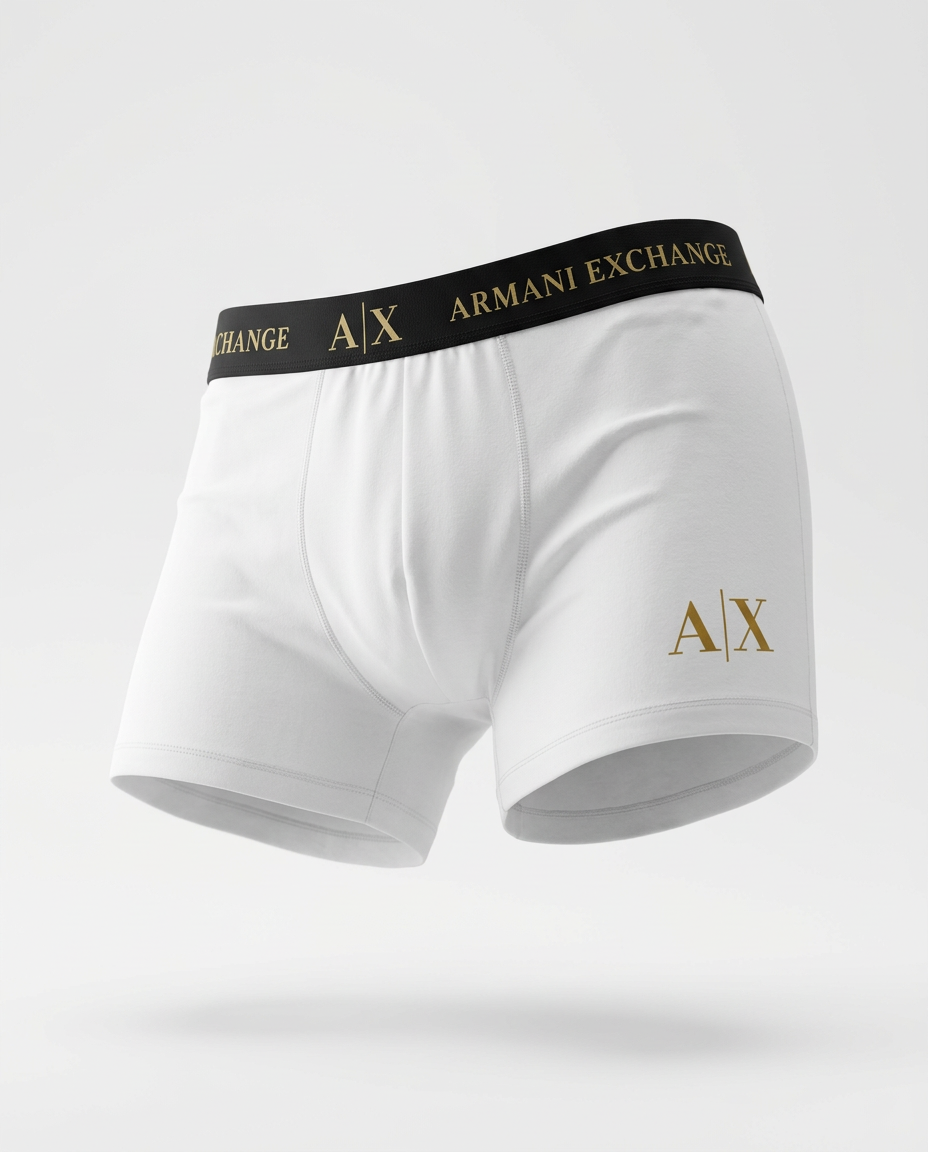 Armani Exchange Gold-Accent Boxer Briefs – 3-Pack Edition