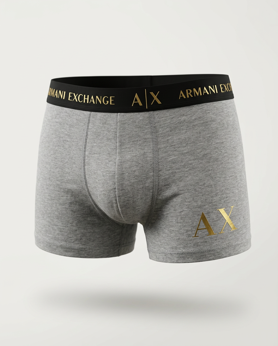 Armani Exchange Gold-Accent Boxer Briefs – 3-Pack Edition