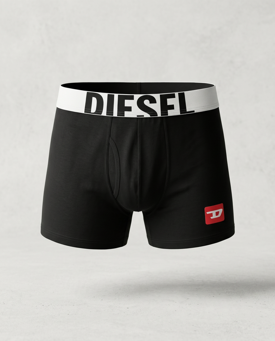 Diesel Signature Bold Waistband Boxer Briefs – 3-Pack