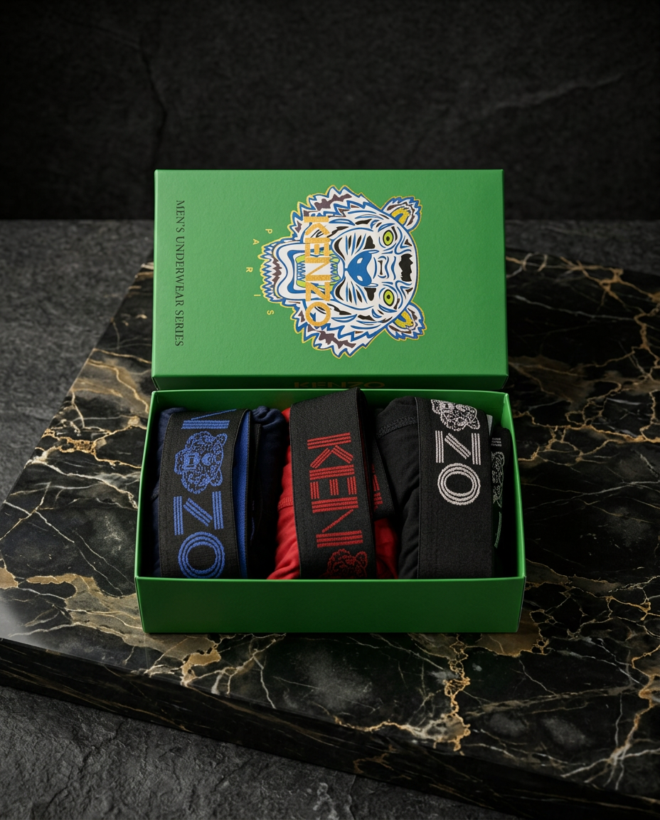 Kenzo Paris Signature Tiger Boxer Briefs – 3-Pack